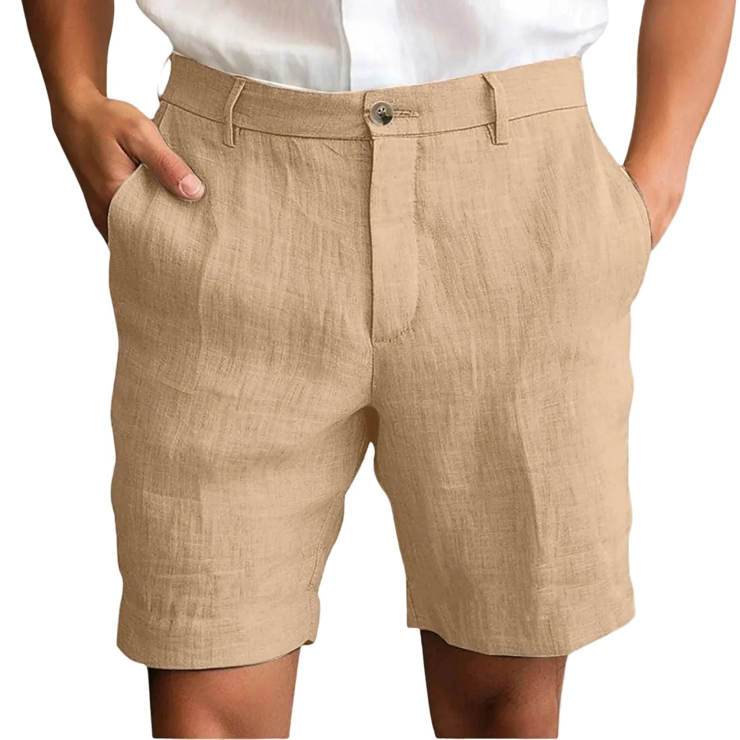 Elegantes pantalones cortos de lino