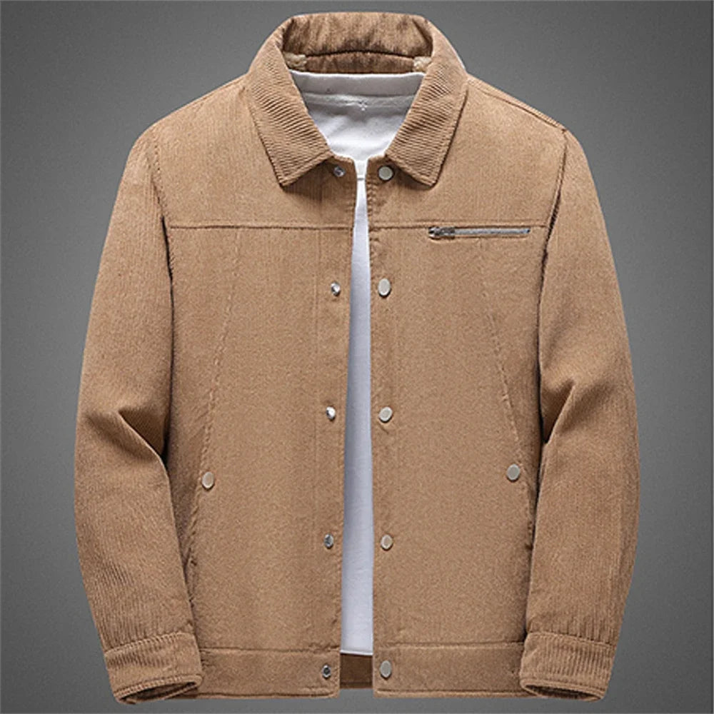 Elegante chaqueta de pana cálida