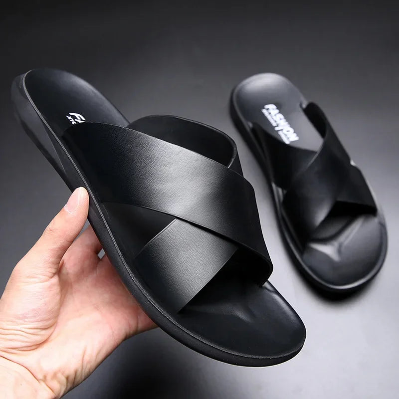 Elegantes sandalias de piel