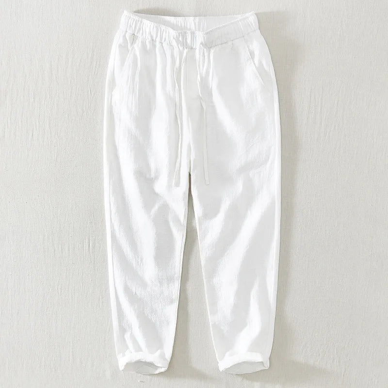 Pantalones informales de lino para hombre