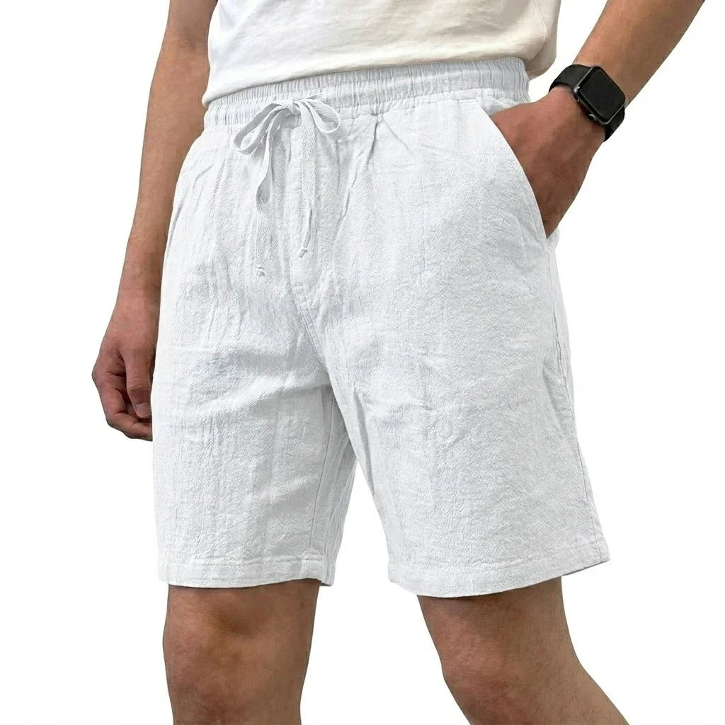 Elegantes pantalones cortos de lino