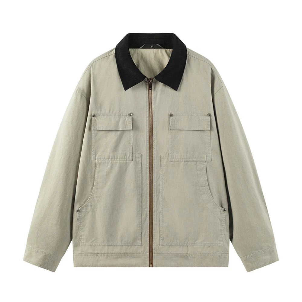 Elegante chaqueta vaquera de algodón