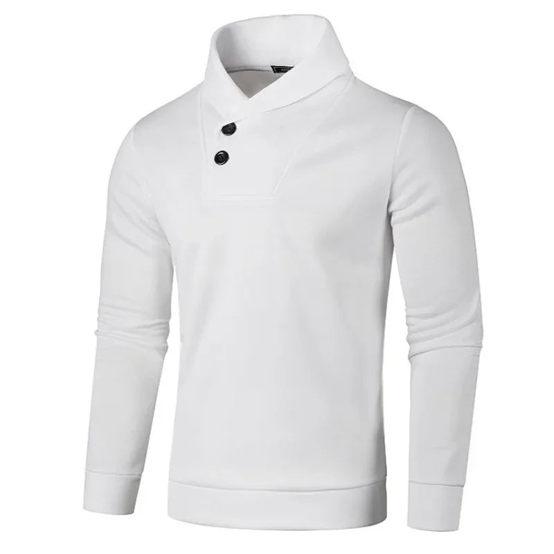 Elegante jersey de cuello alto con botones
