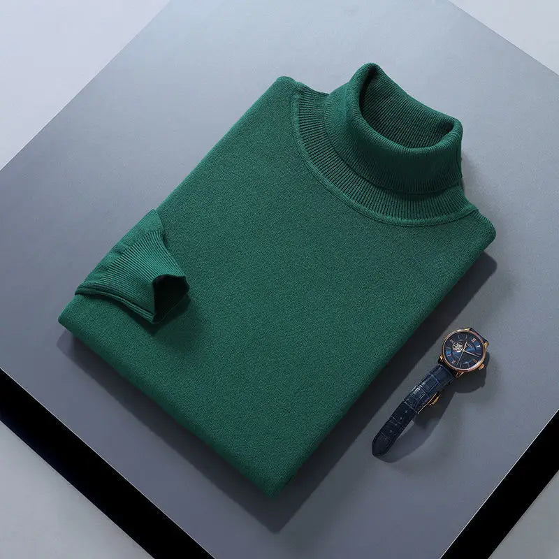 Elegante jersey de cuello alto de algodón