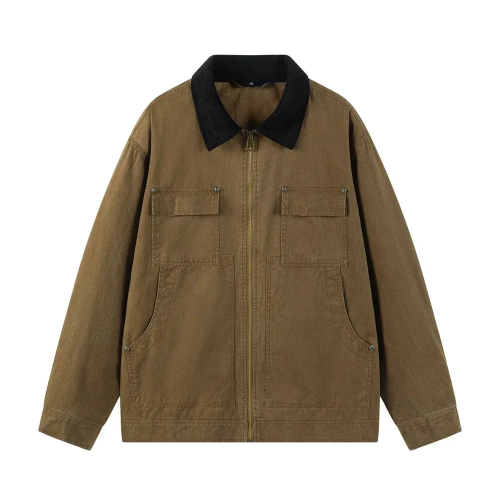 Elegante chaqueta vaquera de algodón