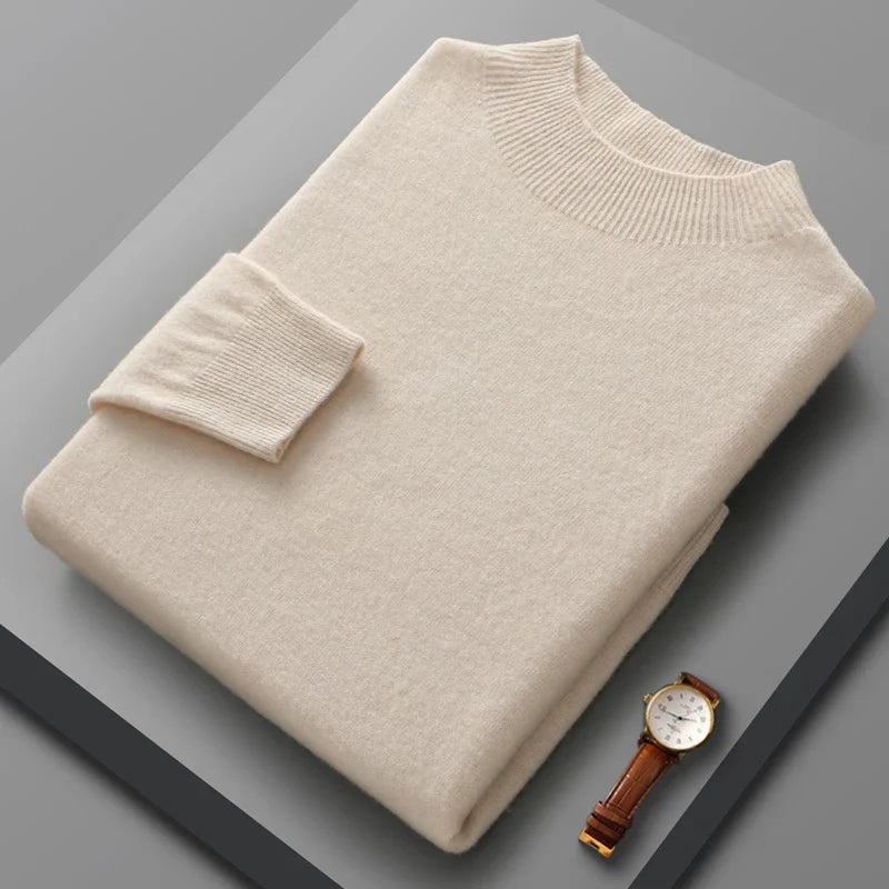 Jersey de cachemira con cuello medio alto