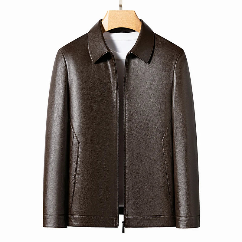 Elegante chaqueta de piel para hombre