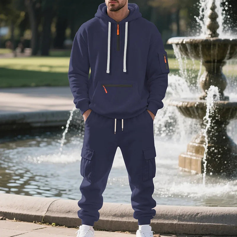 Elegante conjunto multibolsillos para hombre