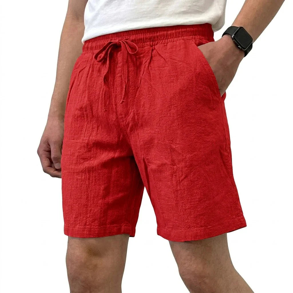 Elegantes pantalones cortos de lino