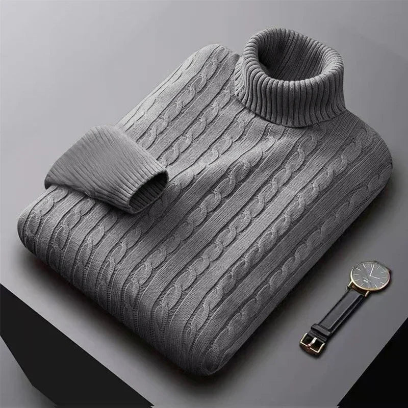 Elegante jersey de cuello alto para hombre