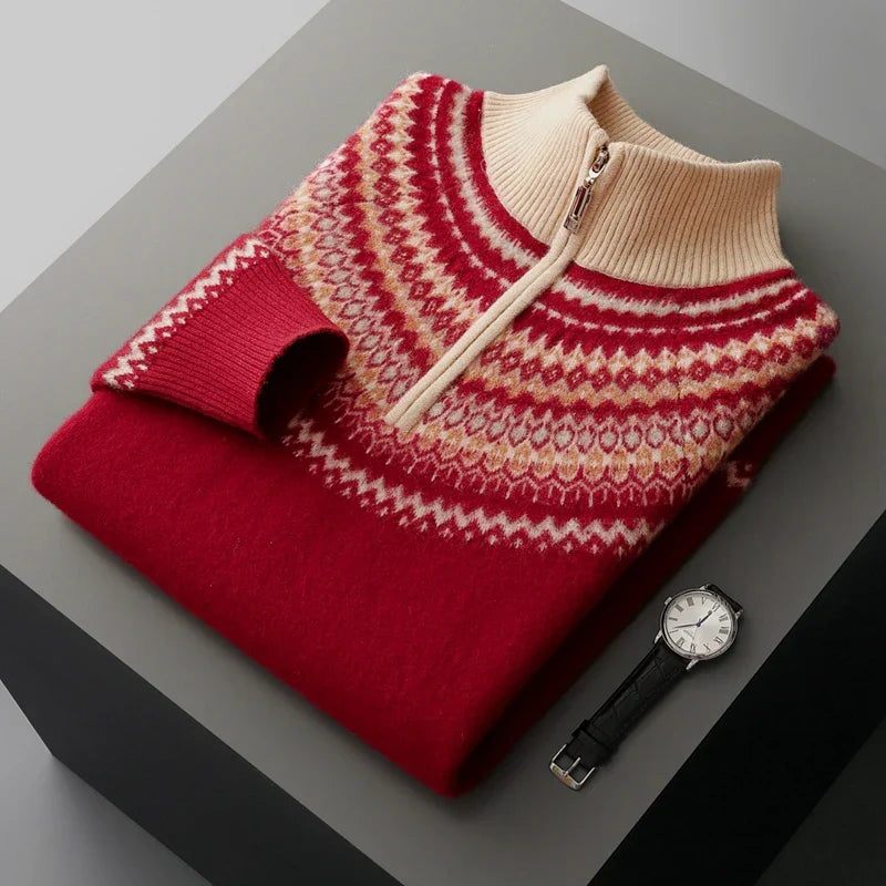 Elegante jersey de cachemira con cremallera