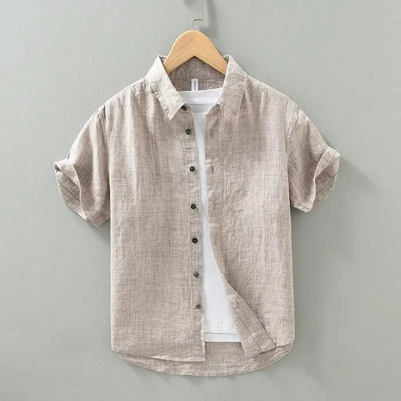 Camisa de lino de manga corta