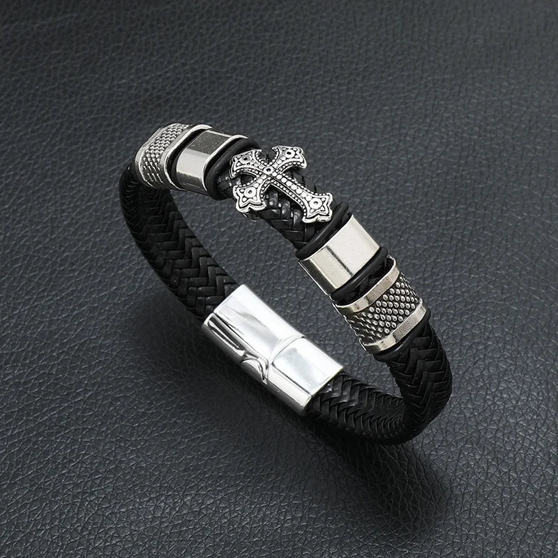 Símbolo Musical Pulsera de cuero para hombre