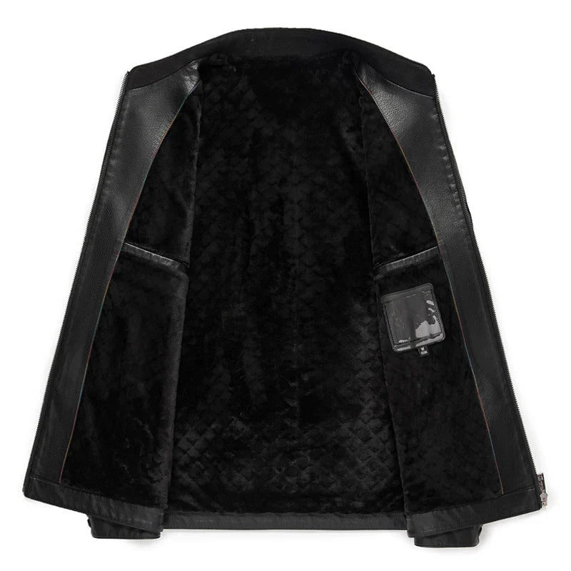 Elegante chaqueta de piel para hombre
