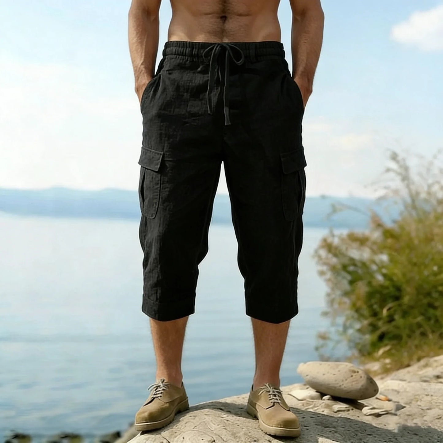 Pantalones cortos largos elegantes