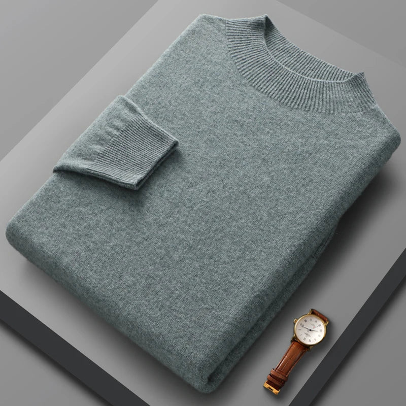 Jersey de cachemira con cuello medio alto