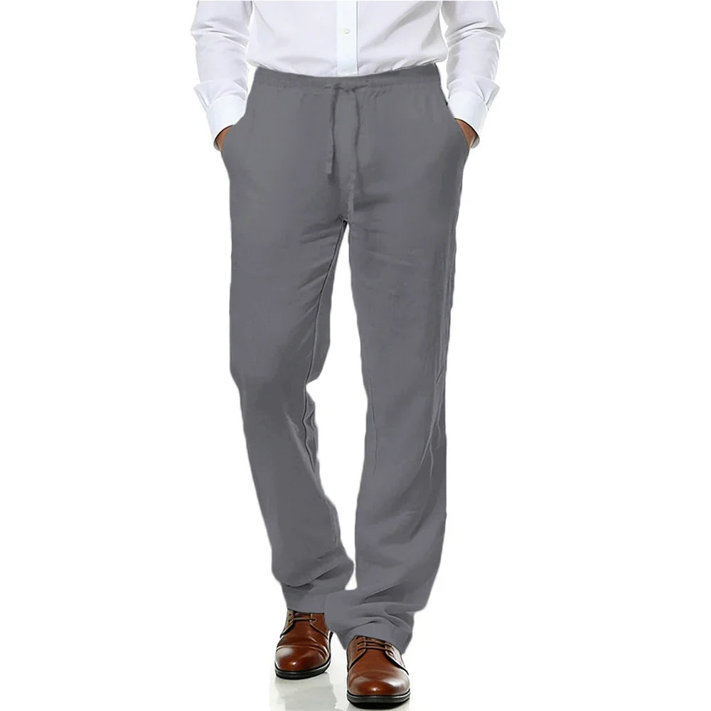 Pantalones de verano de algodón y lino