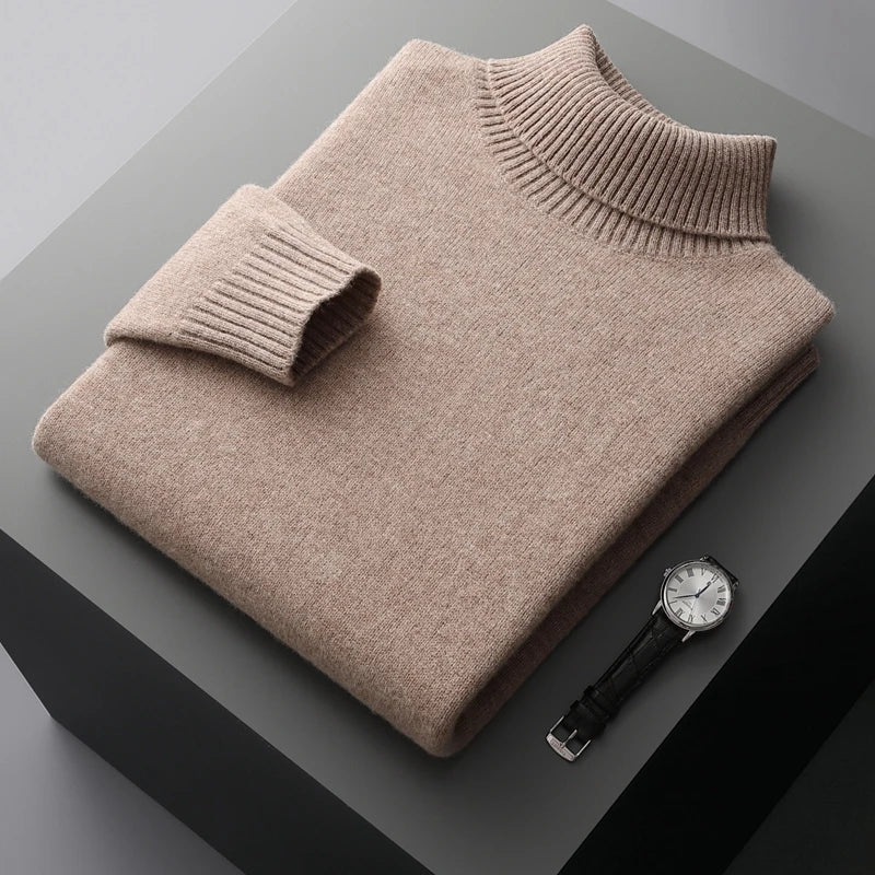 Jersey de cuello alto de lana merino de Viena