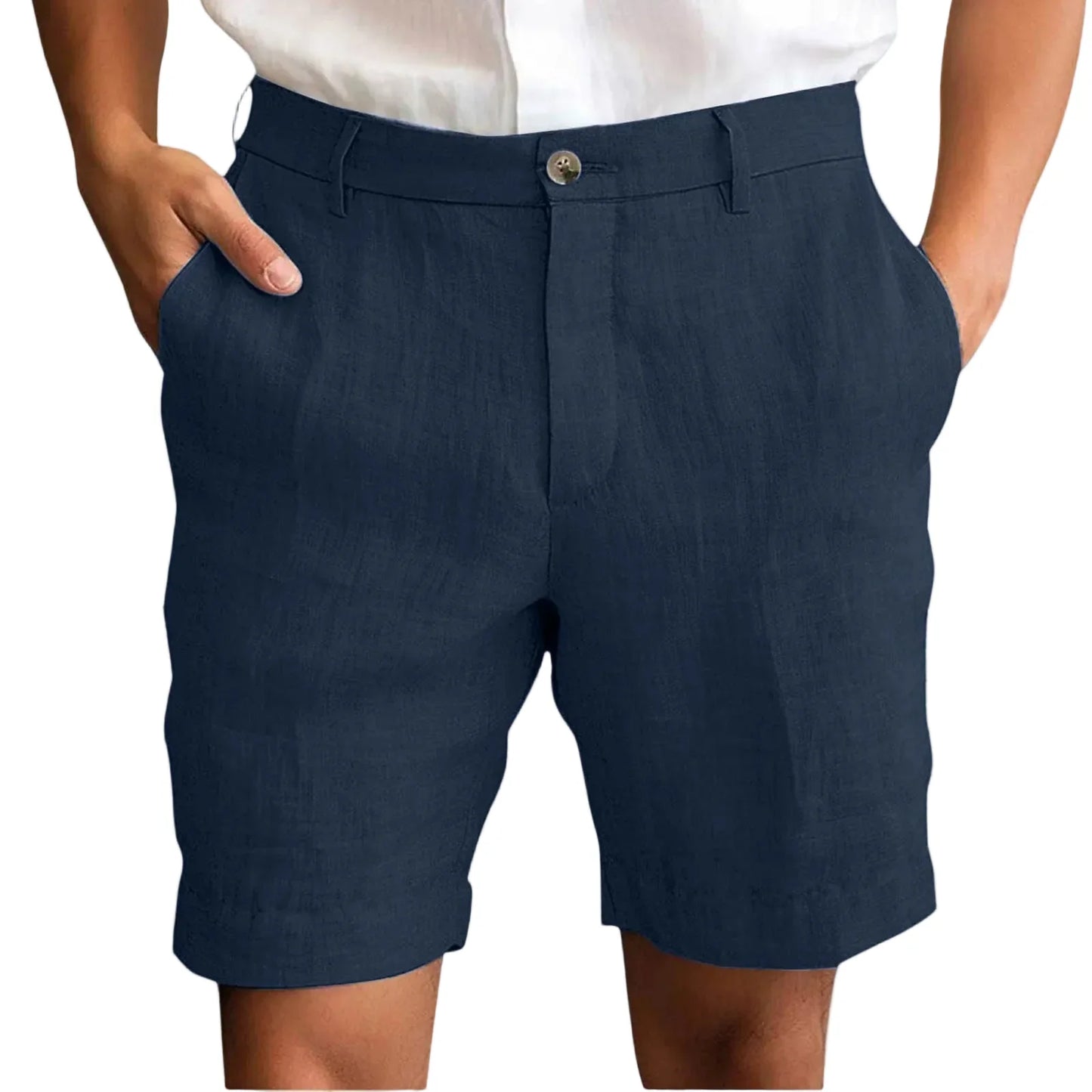 Elegantes pantalones cortos de lino