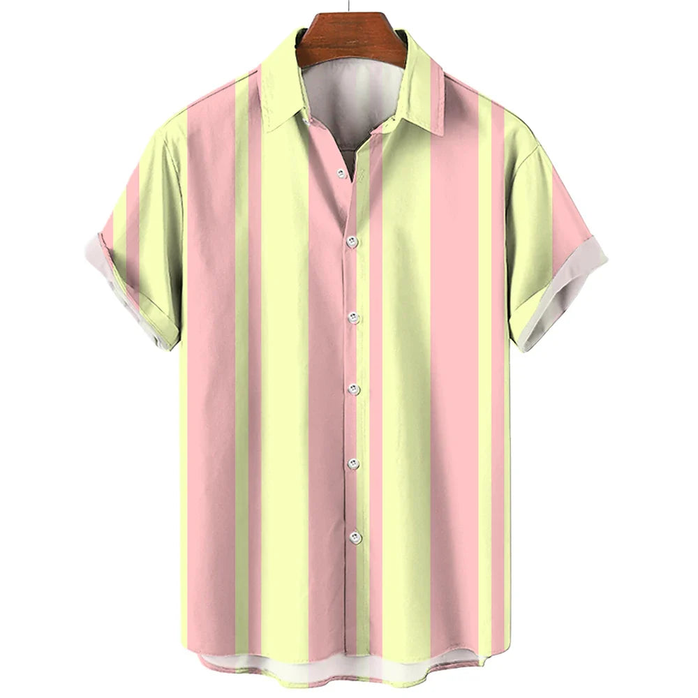 Camisa de verano de manga corta a rayas