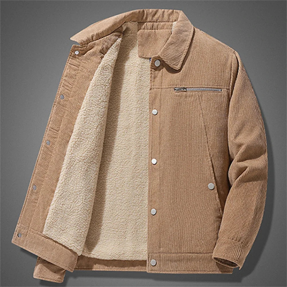 Elegante chaqueta de pana cálida