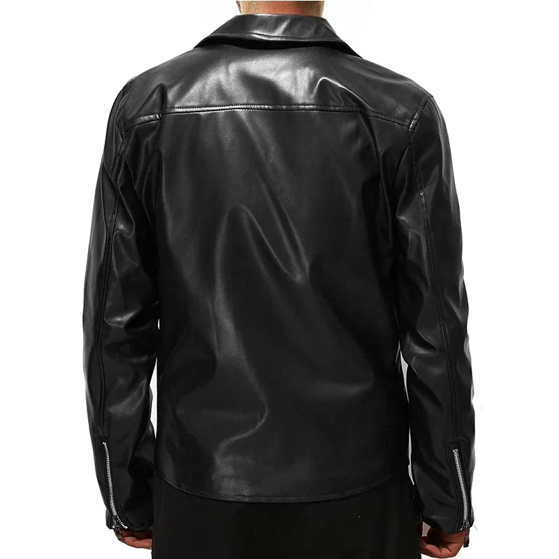 Chaqueta casual de cuero para hombre