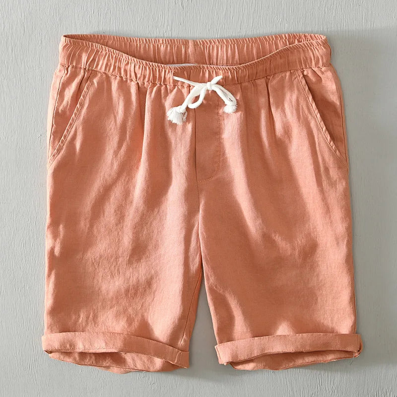 Elegantes pantalones cortos de lino