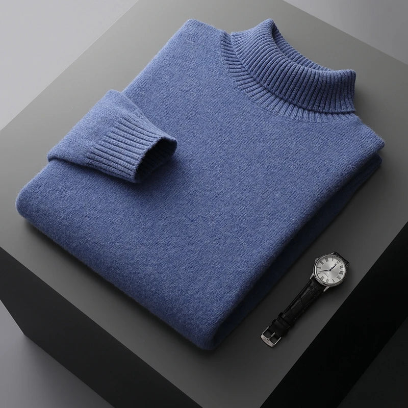 Jersey de cuello alto de lana merino de Viena