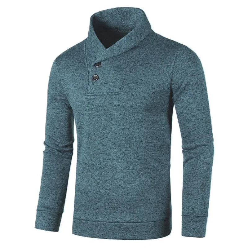 Elegante jersey de cuello alto con botones