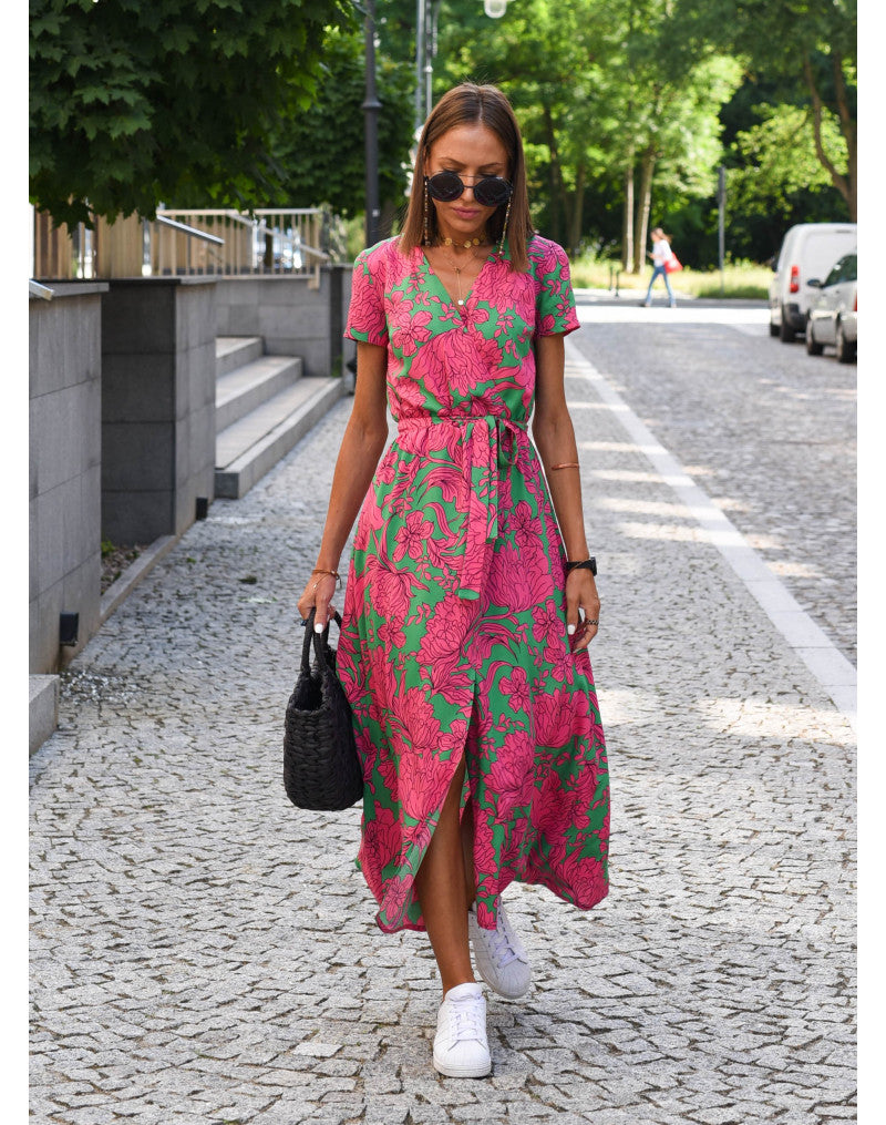 Vestido Floral Elegante con Escote V