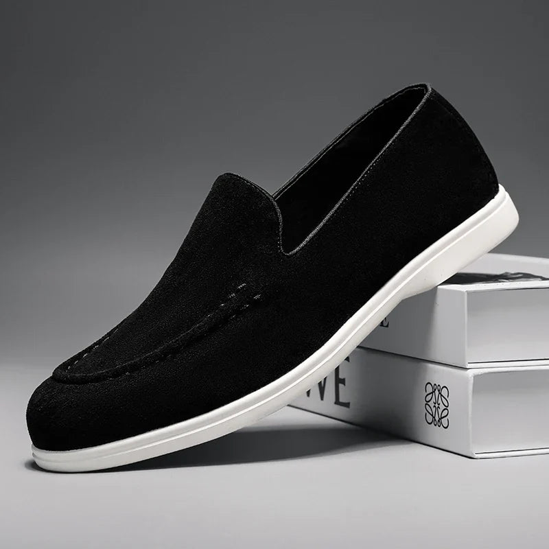 Mocasines elegantes de ante para hombre