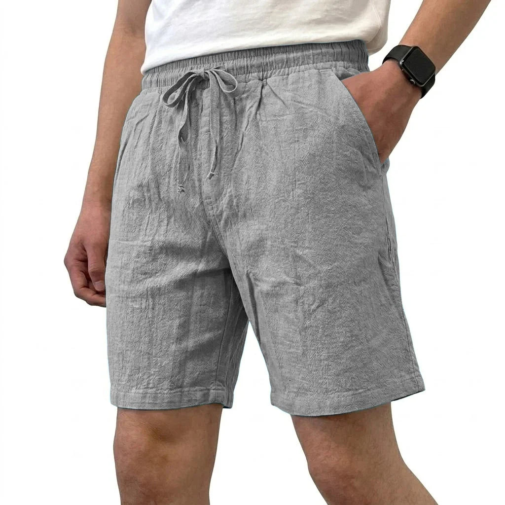 Elegantes pantalones cortos de lino