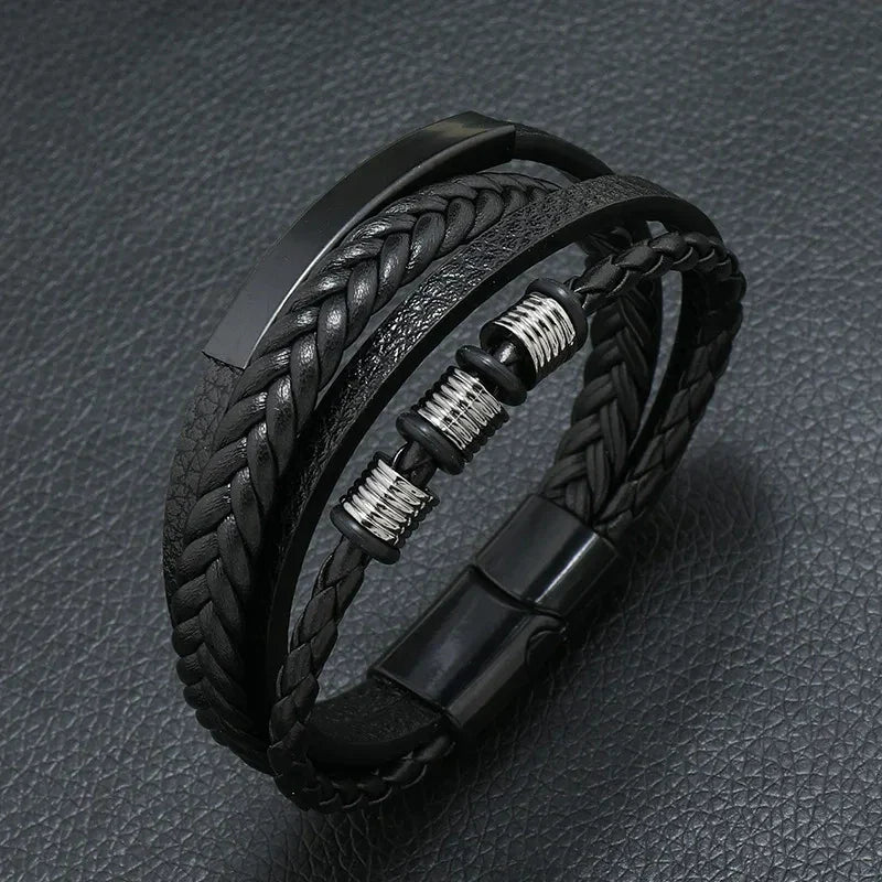 Símbolo Musical Pulsera de cuero para hombre