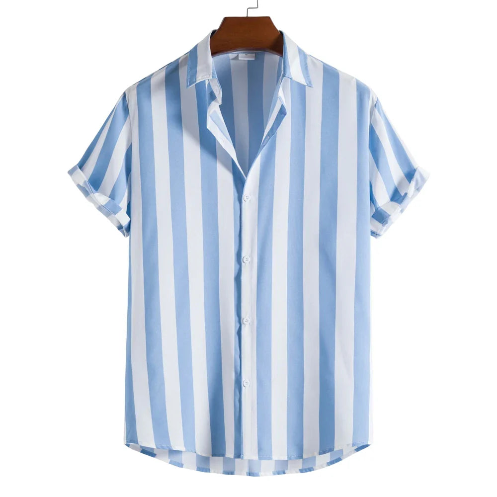 Camisa de verano de manga corta a rayas