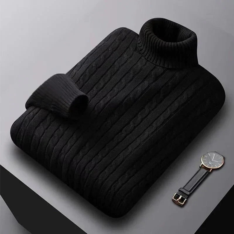 Elegante jersey de cuello alto para hombre