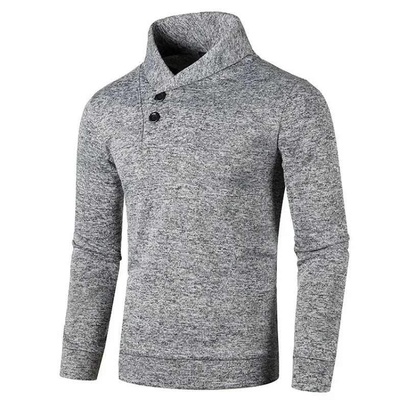 Elegante jersey de cuello alto con botones
