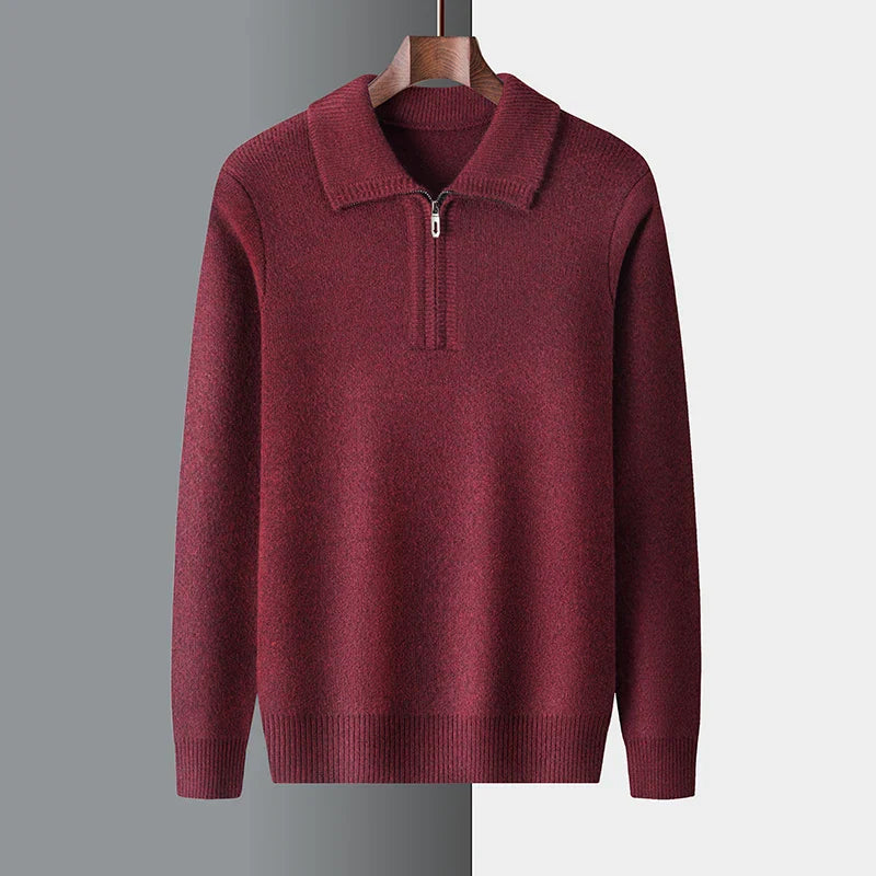 Jersey elegante de cachemira con cremallera