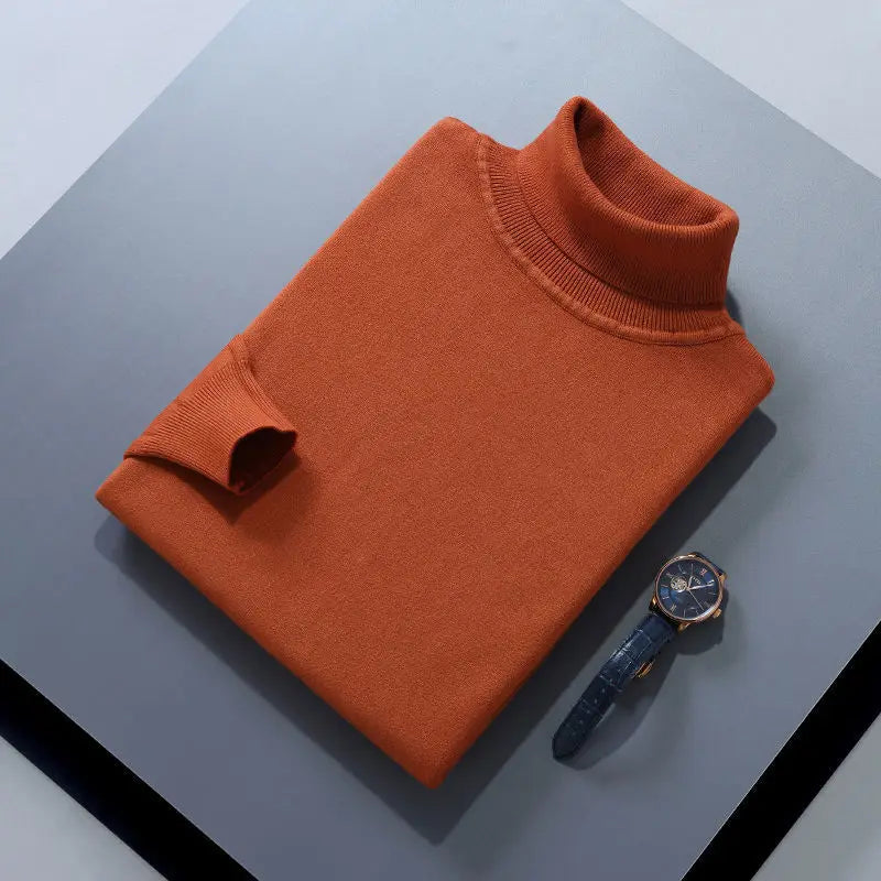 Elegante jersey de cuello alto de algodón