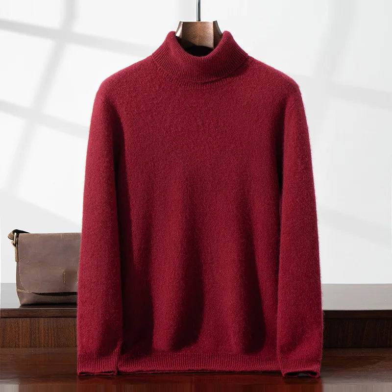 Elegante jersey de cuello alto de cachemira