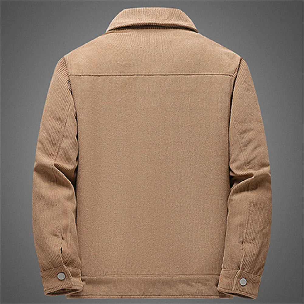 Elegante chaqueta de pana cálida