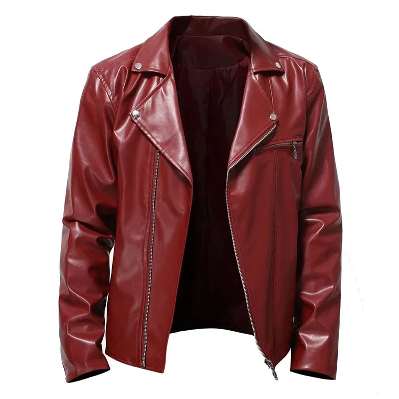 Chaqueta casual de cuero para hombre