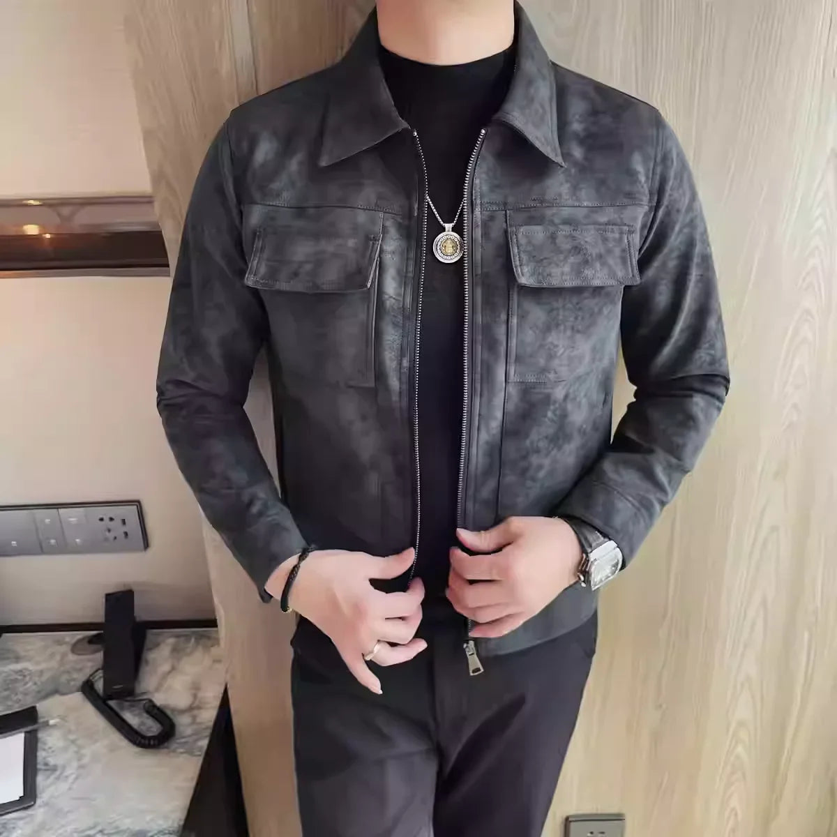 Chaqueta informal de ante