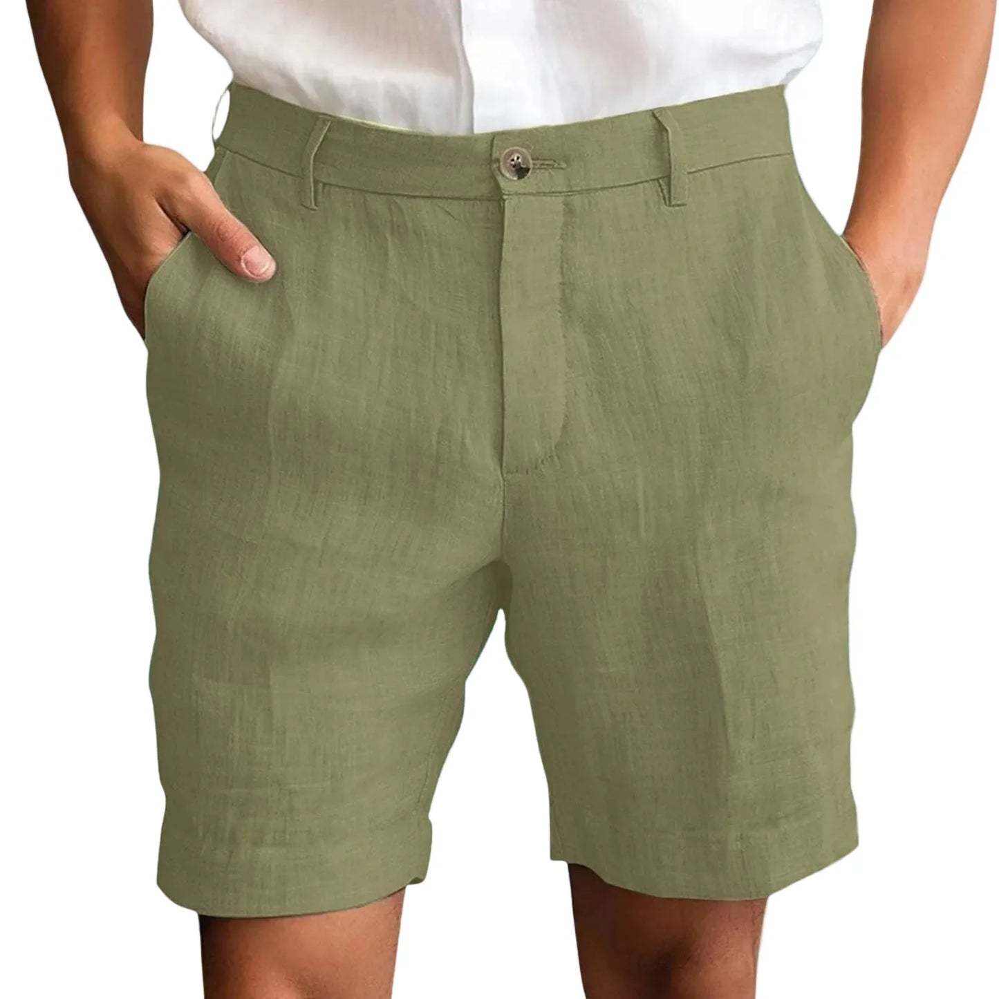 Elegantes pantalones cortos de lino