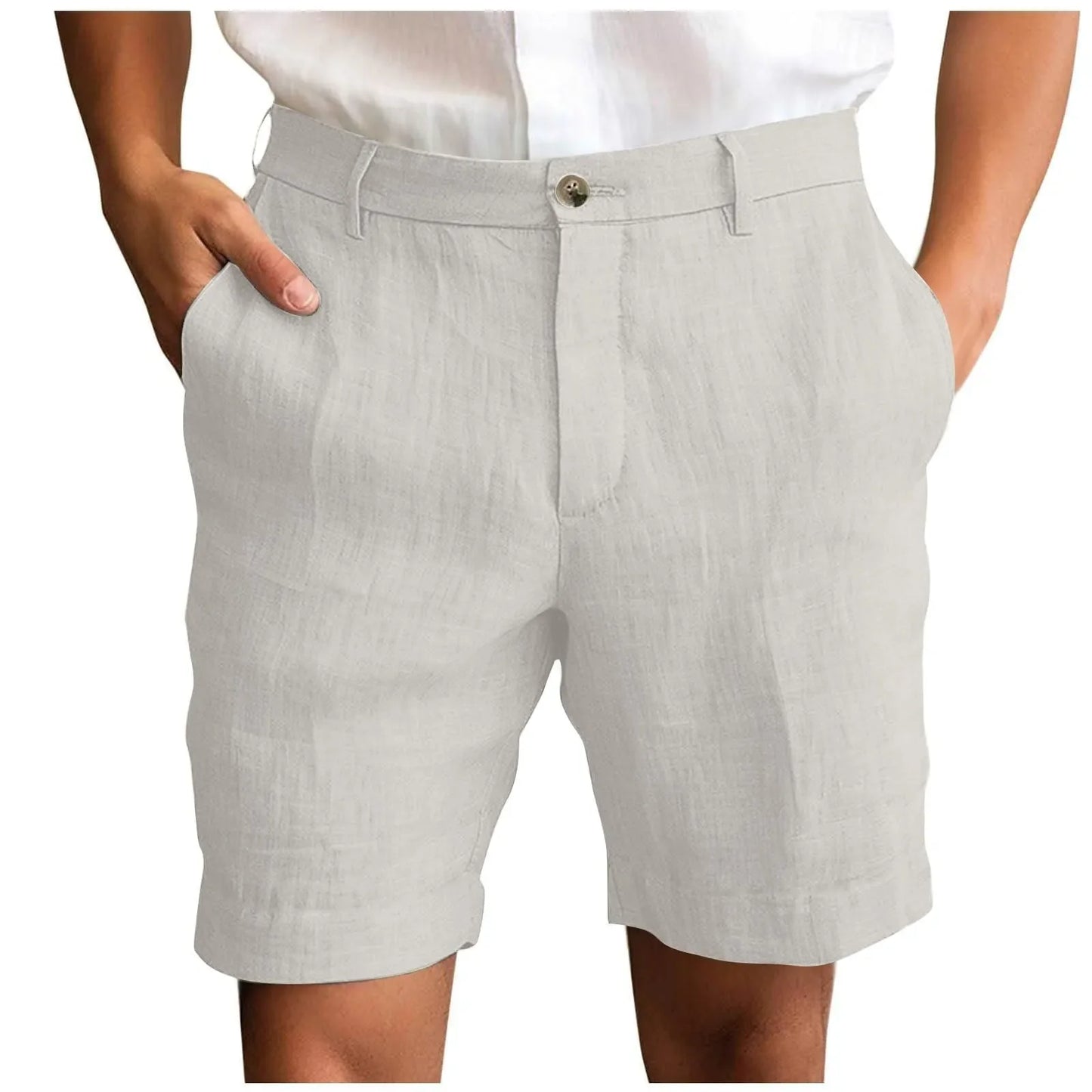 Elegantes pantalones cortos de lino