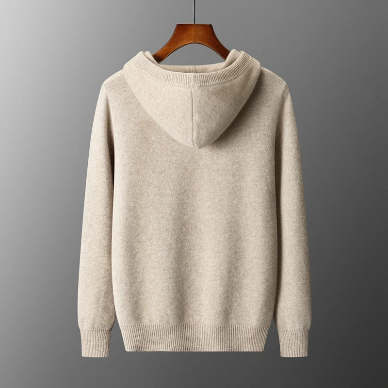 Elegante sudadera con capucha de lana merina
