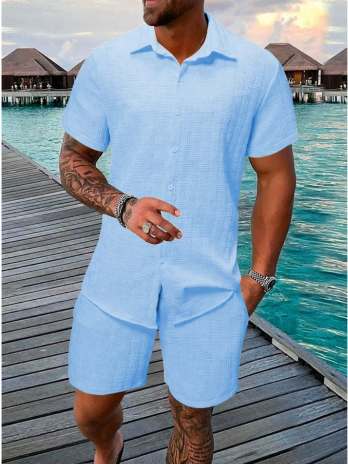 Conjunto elegante de verano para hombre