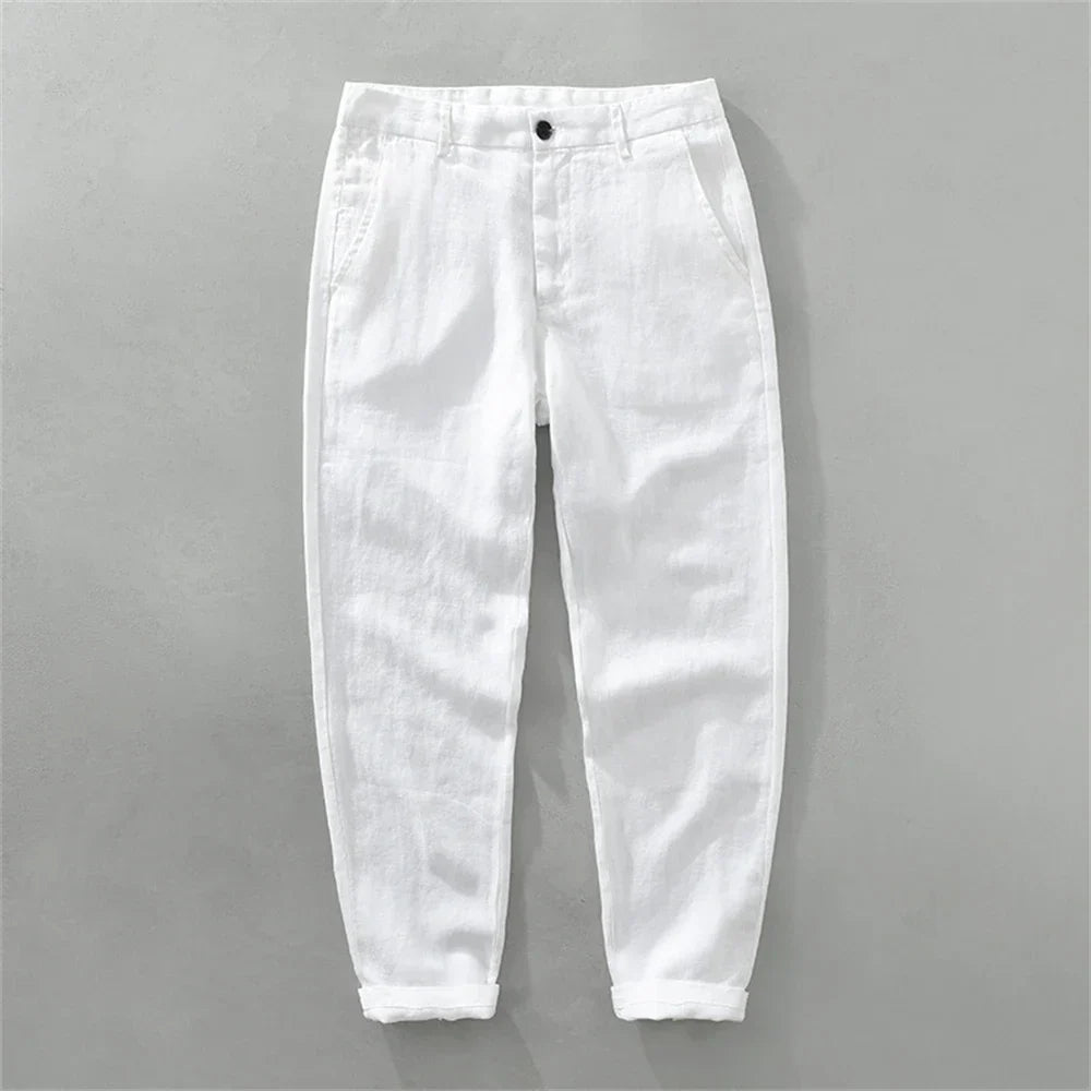 Pantalones de lino informales para la playa