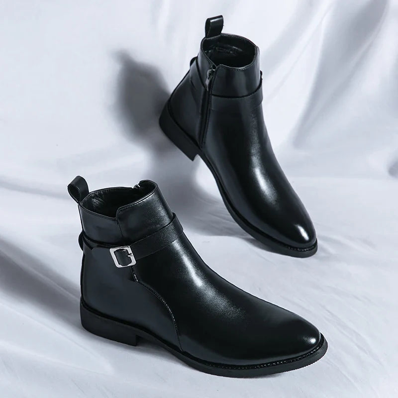 Elegantes botines de cuero