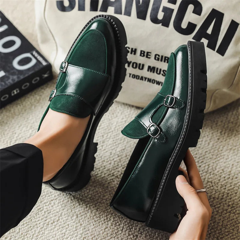 Mocasines elegantes de cuero genuino