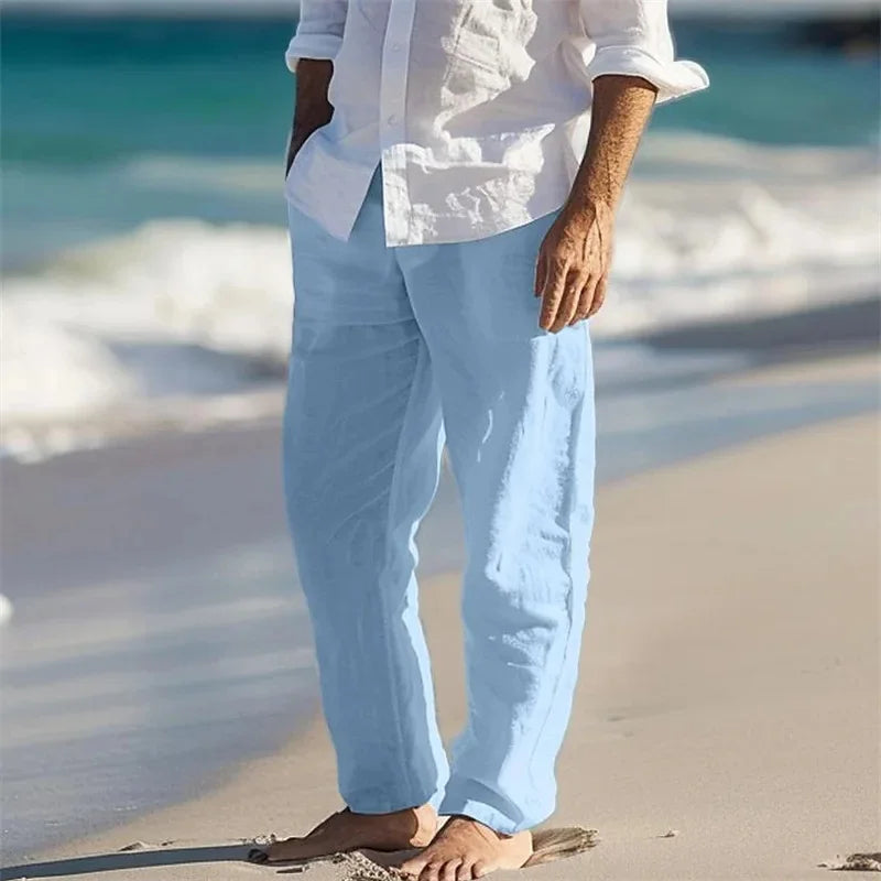 Pantalones elegantes de lino para el verano